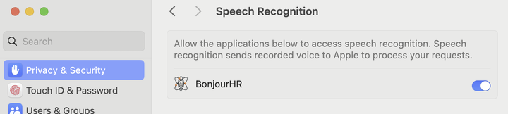 Speech Recognition Access